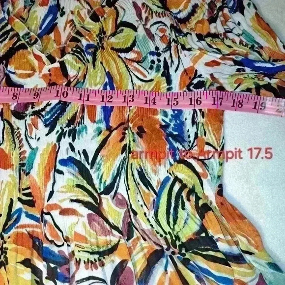 Spense Women's Large Top Flowy Boho Blouse Flared Bell Sleeves size L#149 - Picture 8 of 10